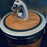 Equestrian champagne imitation leather horse ice bucket 16cm