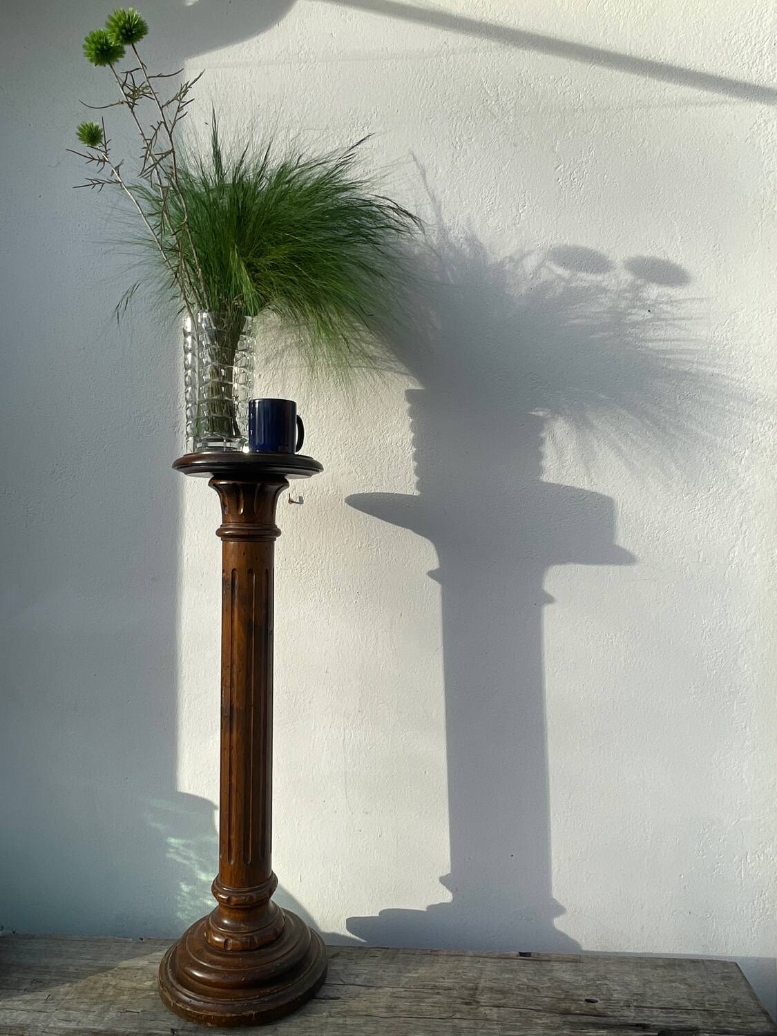 Solid wood church column/stele with fluting