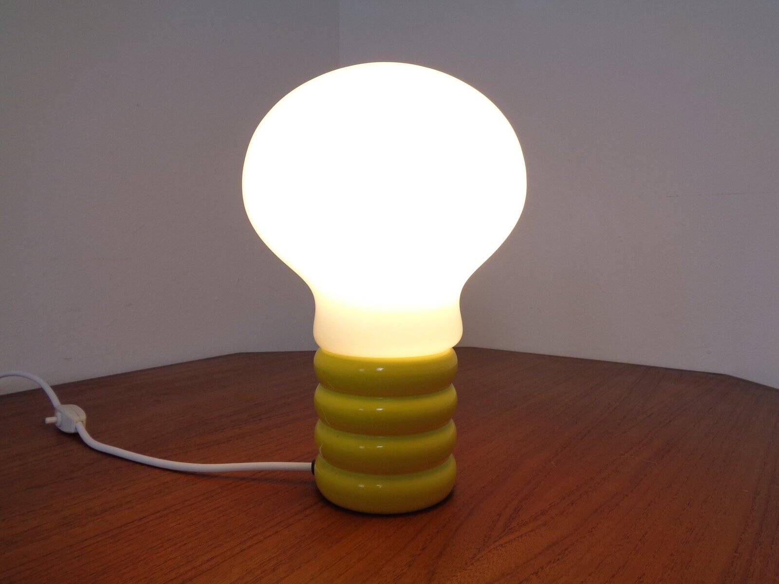 Yellow Opaline Glass Bulb Lamp by Ingo Maurer for M Design, 1960s