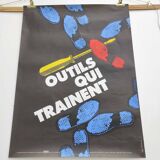 Affiche vintage INRS 1988 graphisme Chadebec