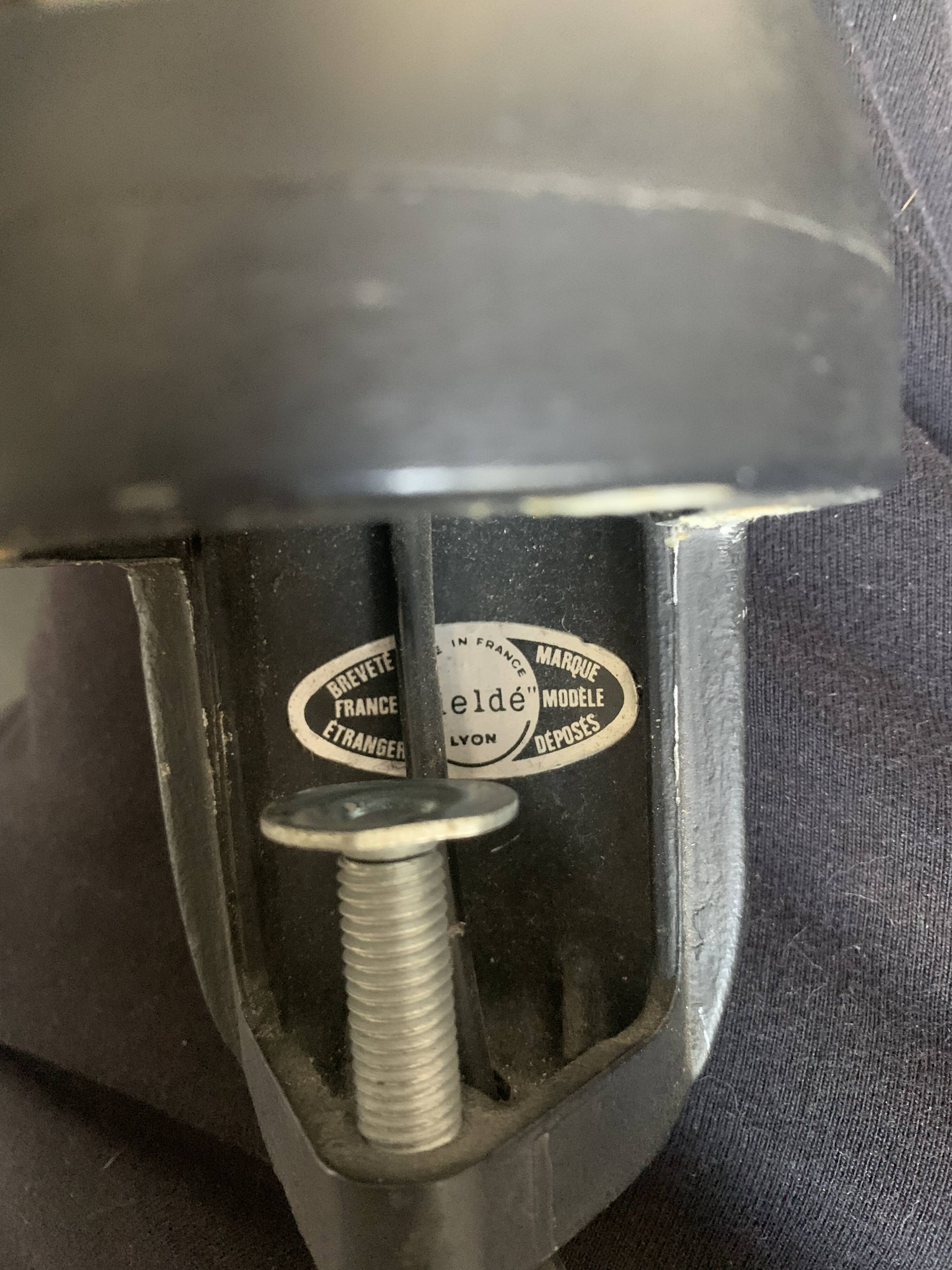 Lampe vintage 1980 Jielde 2 bras noire mat d'origine - 100 cm