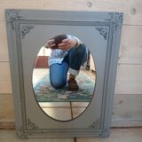 Mirror with a grey wooden frame