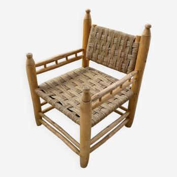 Wood and rope armchair Morocco