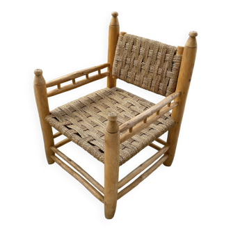 Wood and rope armchair Morocco