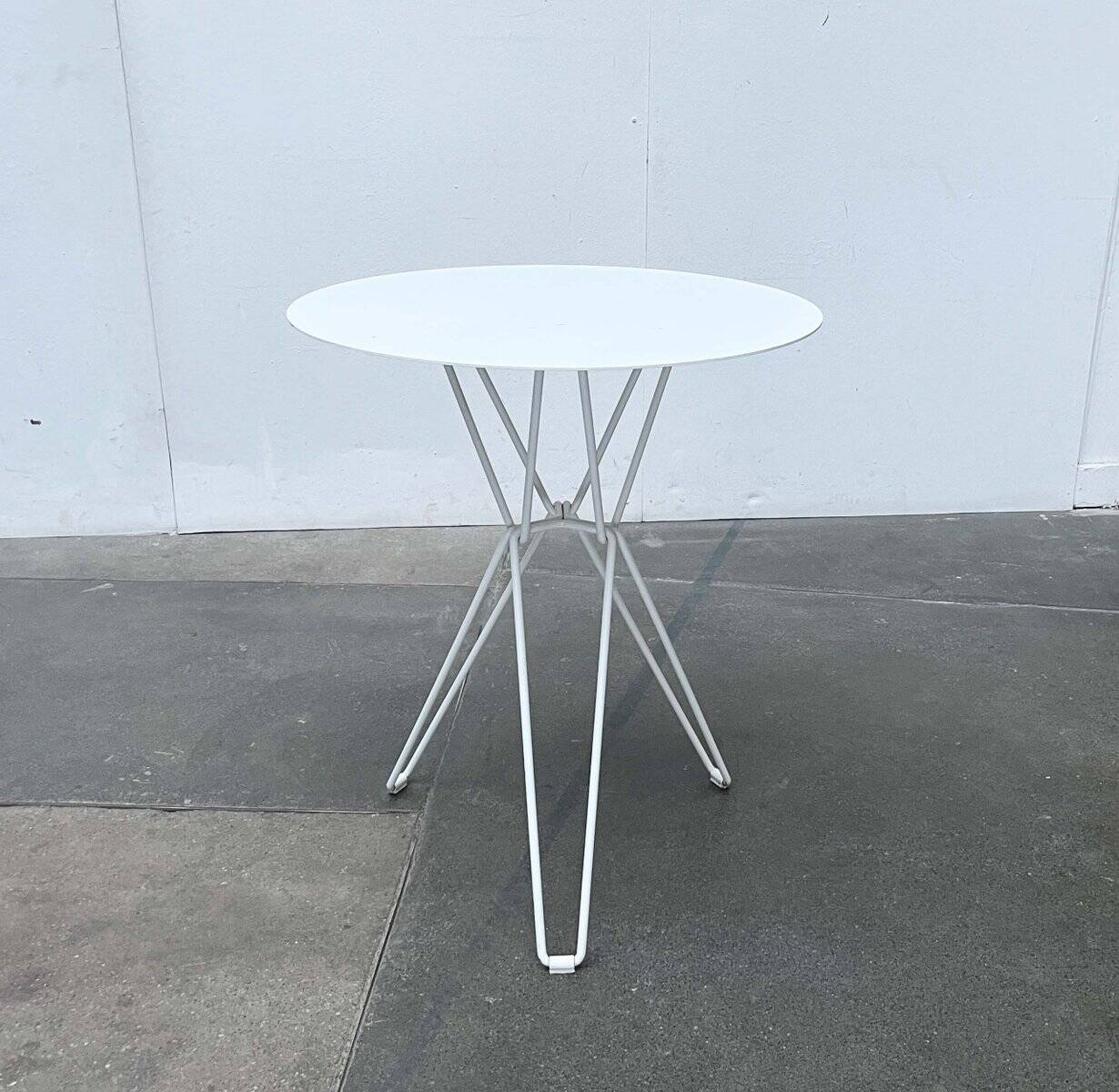 Outdoor metal table series Tio minimalist by Chris Martin for Massproductions, Finland.