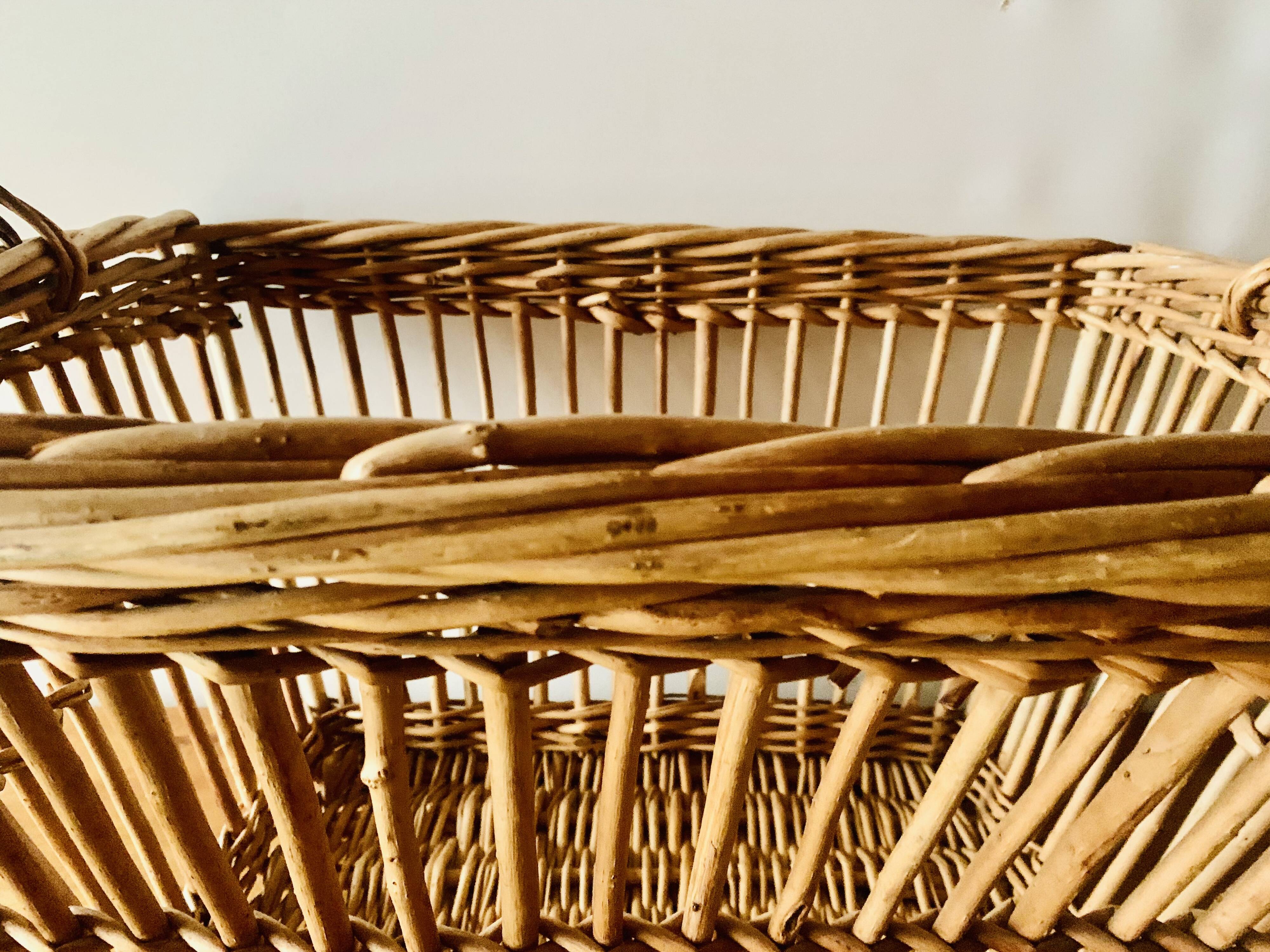 Large vintage wicker basket