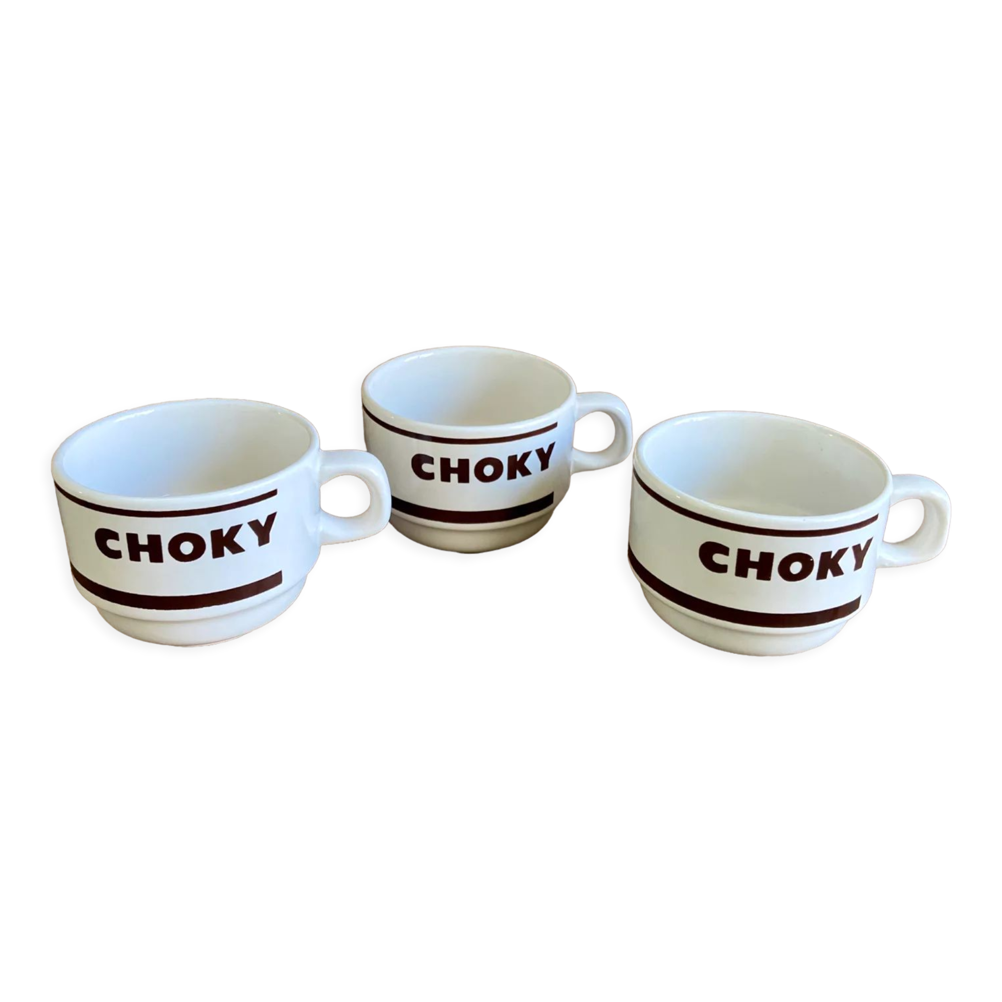 3 vintage choky cups