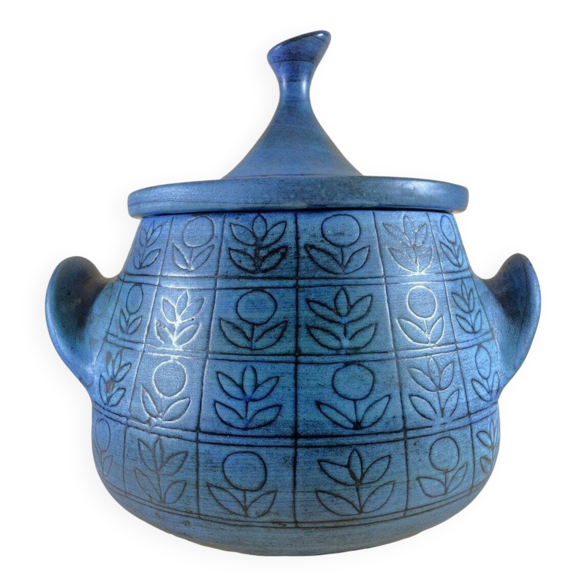 Jean De Lespinasse - Large soup tureen/ceramic container in blue - 1950s/1960s