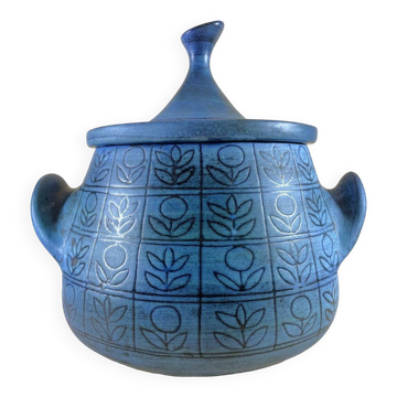 Jean De Lespinasse - Large soup tureen/ceramic container in blue - 1950s/1960s
