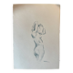 Painting signed watercolor female portrait “getting up”
