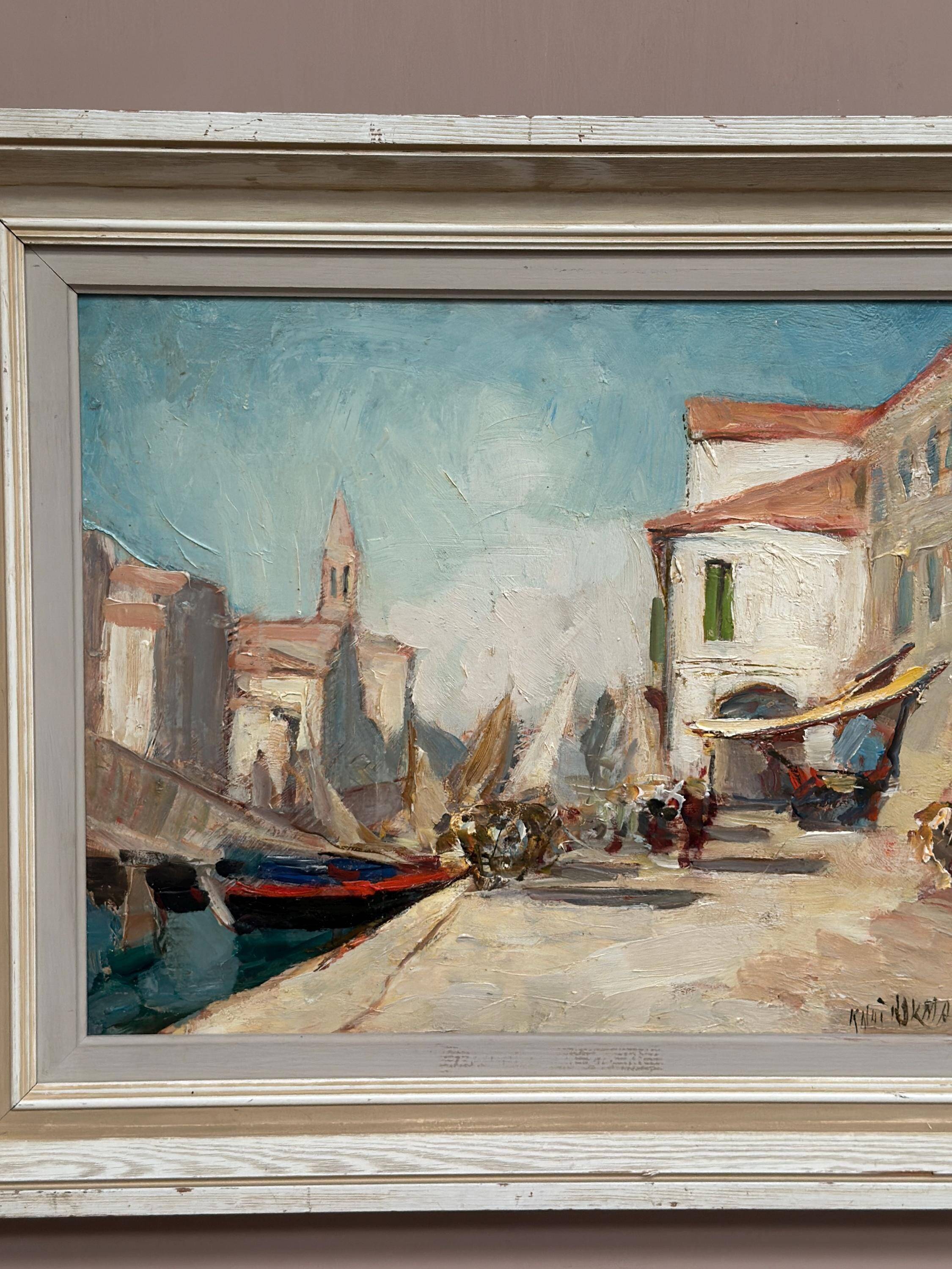 Original Swedish Oil on Panel – “Venice” by Knut Norman – Signed – Vintage