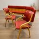 Vintage bench and chairs set Ludvík Volák wood 1970s Czechoslovakia