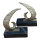 Bookends in bronze and marble