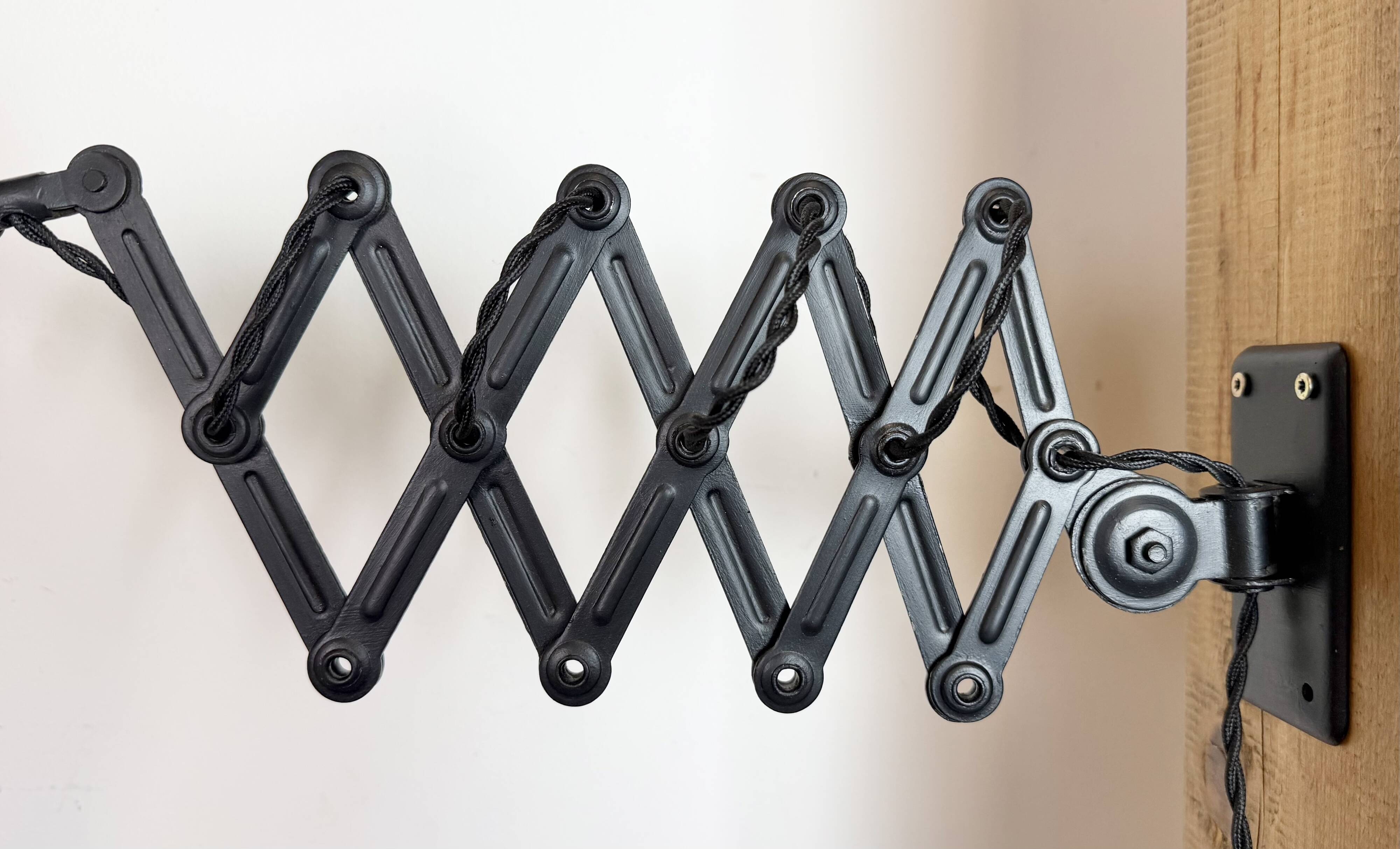 Black Industrial Bauhaus Scissor Wall Lamp from Kaiser Idell, 1930s