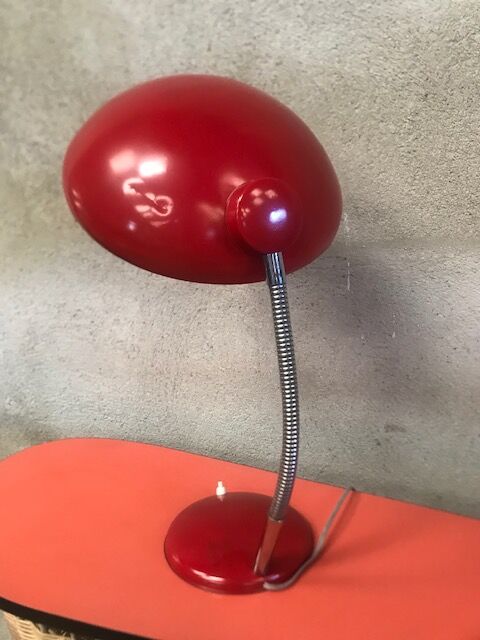 Vintage metal red lamp 1960