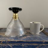 Vintage holophane glass ceiling lamp