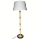 Paire de lampadaires faux bambou, abat-jour bouclé by Porta Romana