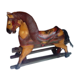 Cheval bascule enfants  bois et  fer