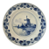 Old wall plate in blue Delft pottery