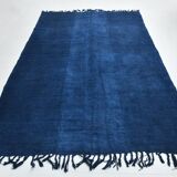 Contemporary Navy Blue Turkish Vintage Kilim Rug, 188x287Cm