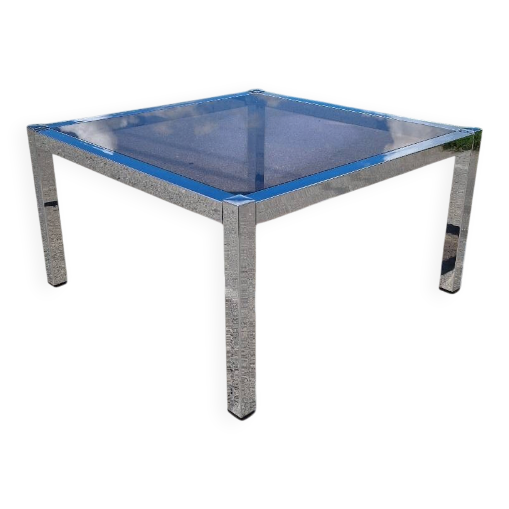 Chrome and smoked glass coffee table from the 70s.
