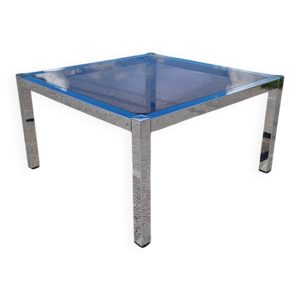 Table basse chrome et