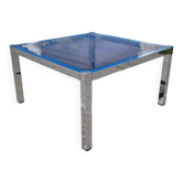 Chrome and smoked glass coffee table from the 70s.