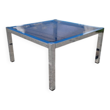 Chrome and smoked glass coffee table from the 70s.
