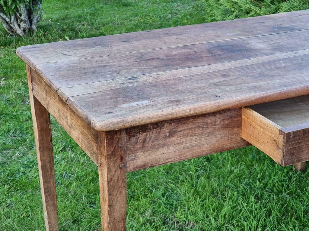 Antique farmers table French kitchen table walnut