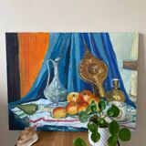 Still life with apples and pear