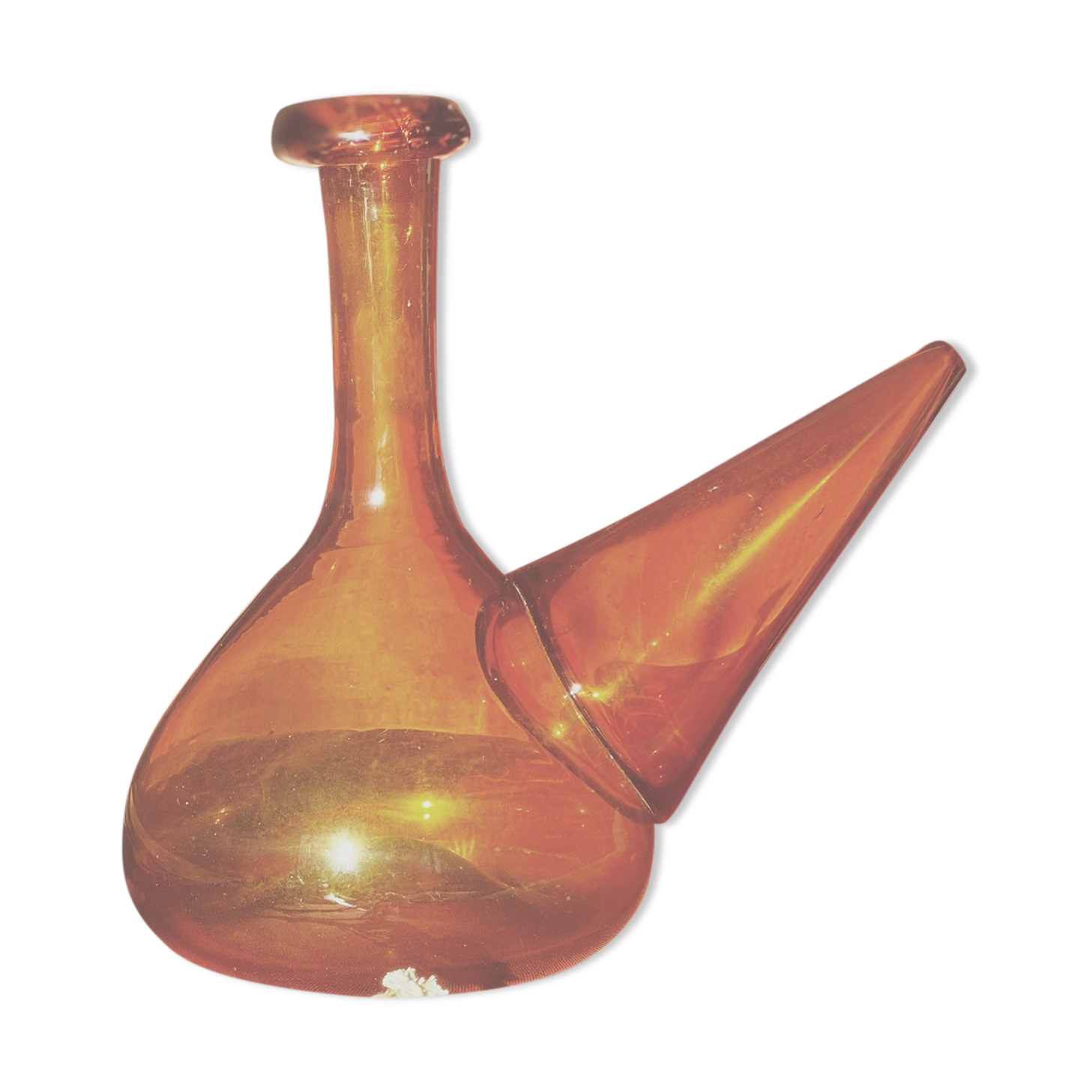 Amber glass decanter