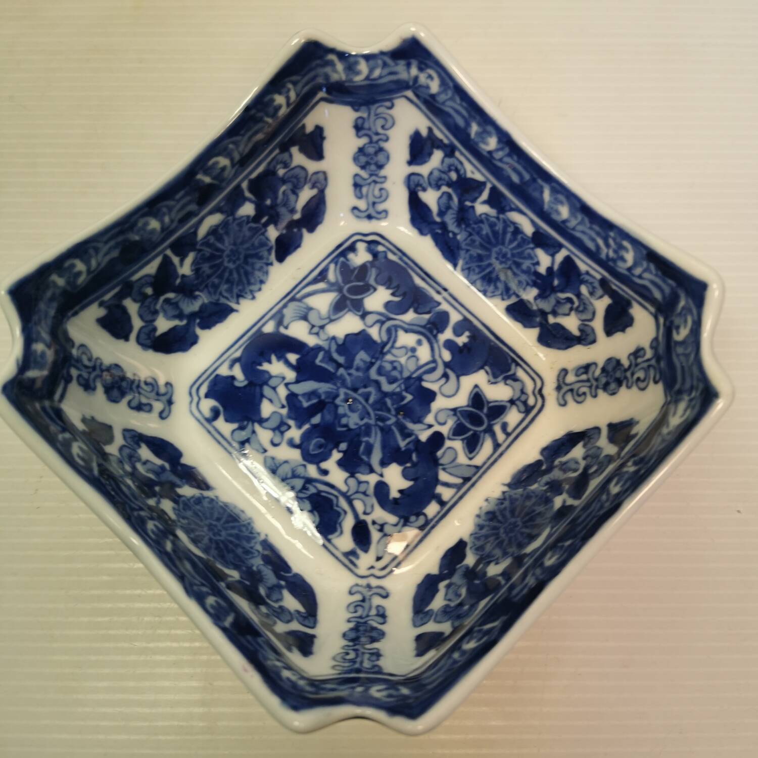 Bowl seymour man fine china porcelain blue floral decor