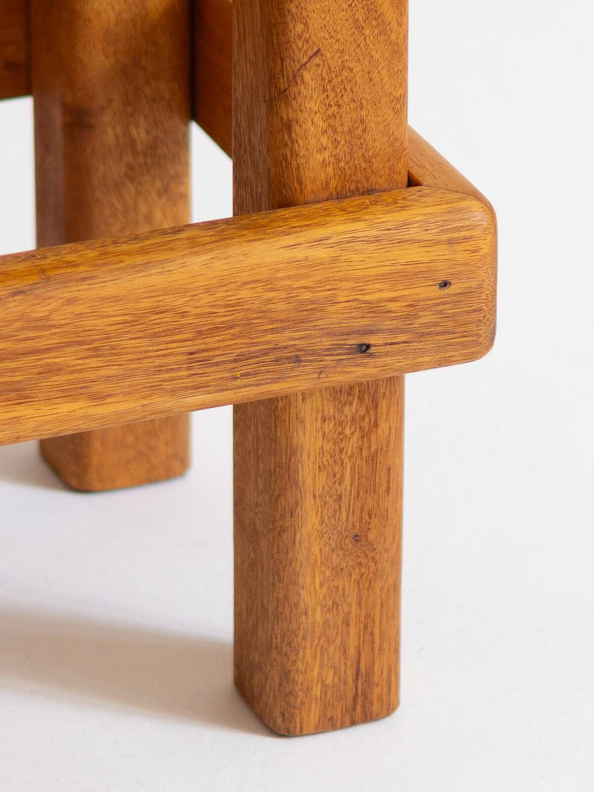 Modernist stool in framiré wood⎮70s