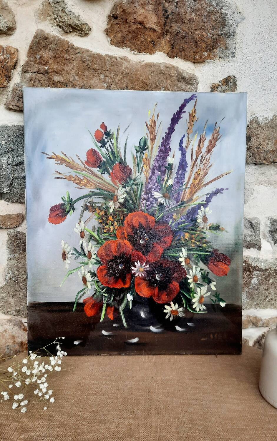 Painting painting bouquet of flowers