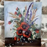 Tableau peinture bouquet de fleurs
