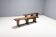Ensemble de bancs artisanaux français en bois d'orme massif, 1960s