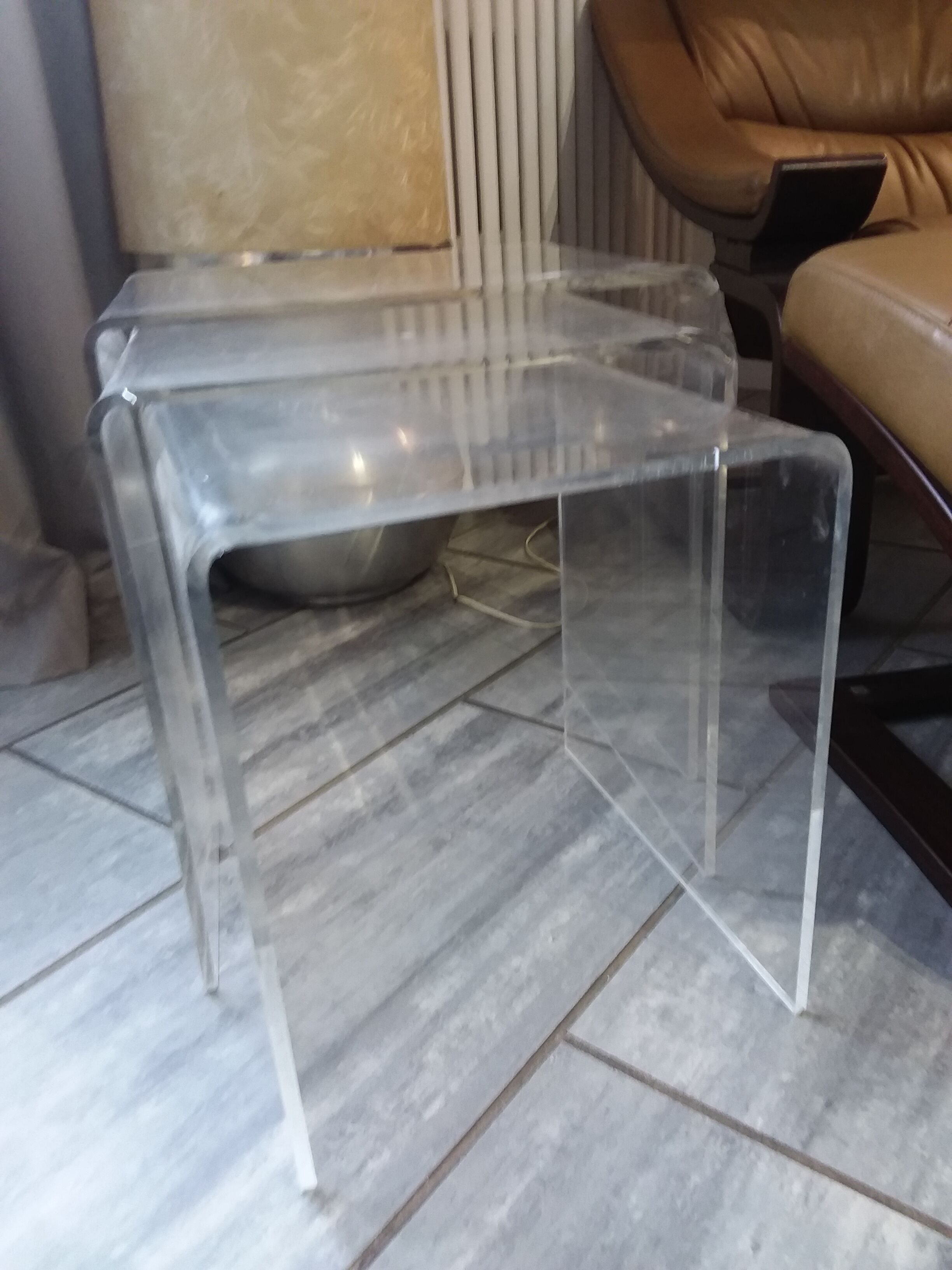 Michel Dumas tables in plexiglas