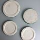 Set of 4 coasters in glass in green earthenware