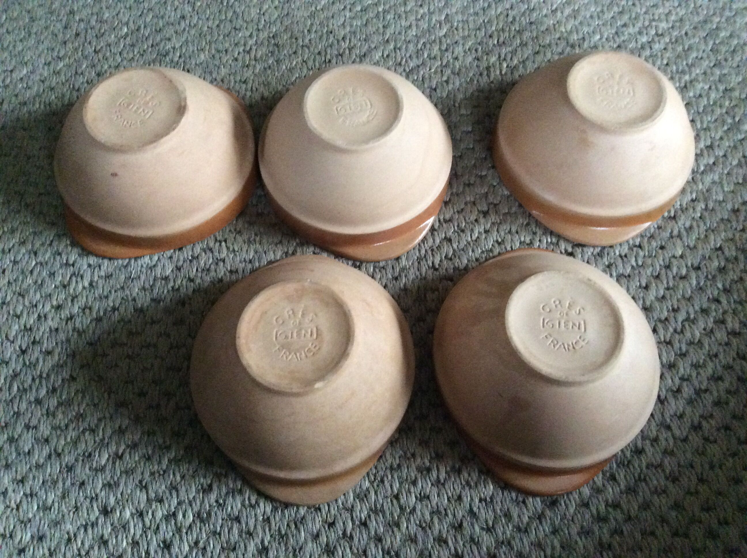 Series of 5 stoneware bowls