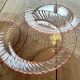 Lot de 6 ssiettes à dessert vintage en rosaline Arcoroc