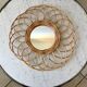 Vintage bamboo & rattan sun mirror
