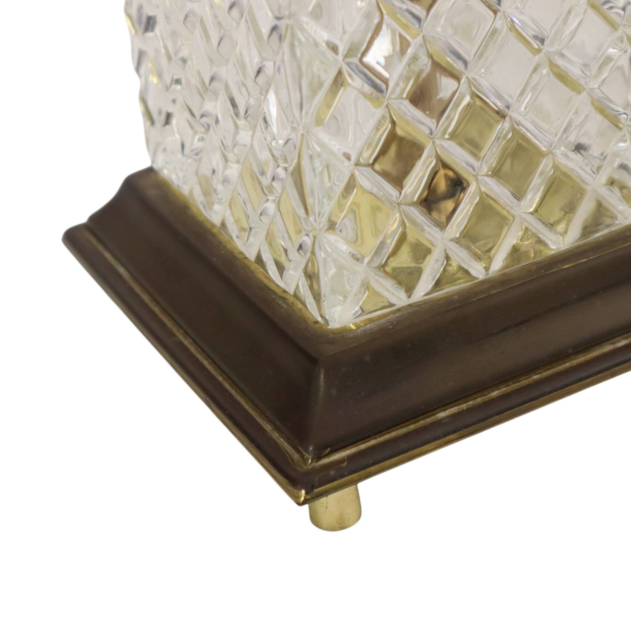 Vintage Classic Glass Table Lamp – Massive – 1980s