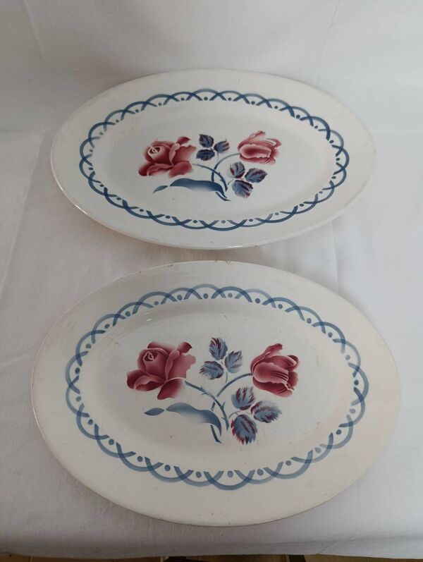 Plats ovales Sarreguemines Digoin Cannes lot de 2
