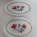 Oval plates Sarreguemines Digoin Cannes set of 2