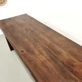 Small 1950s farmhouse table in blond walnut