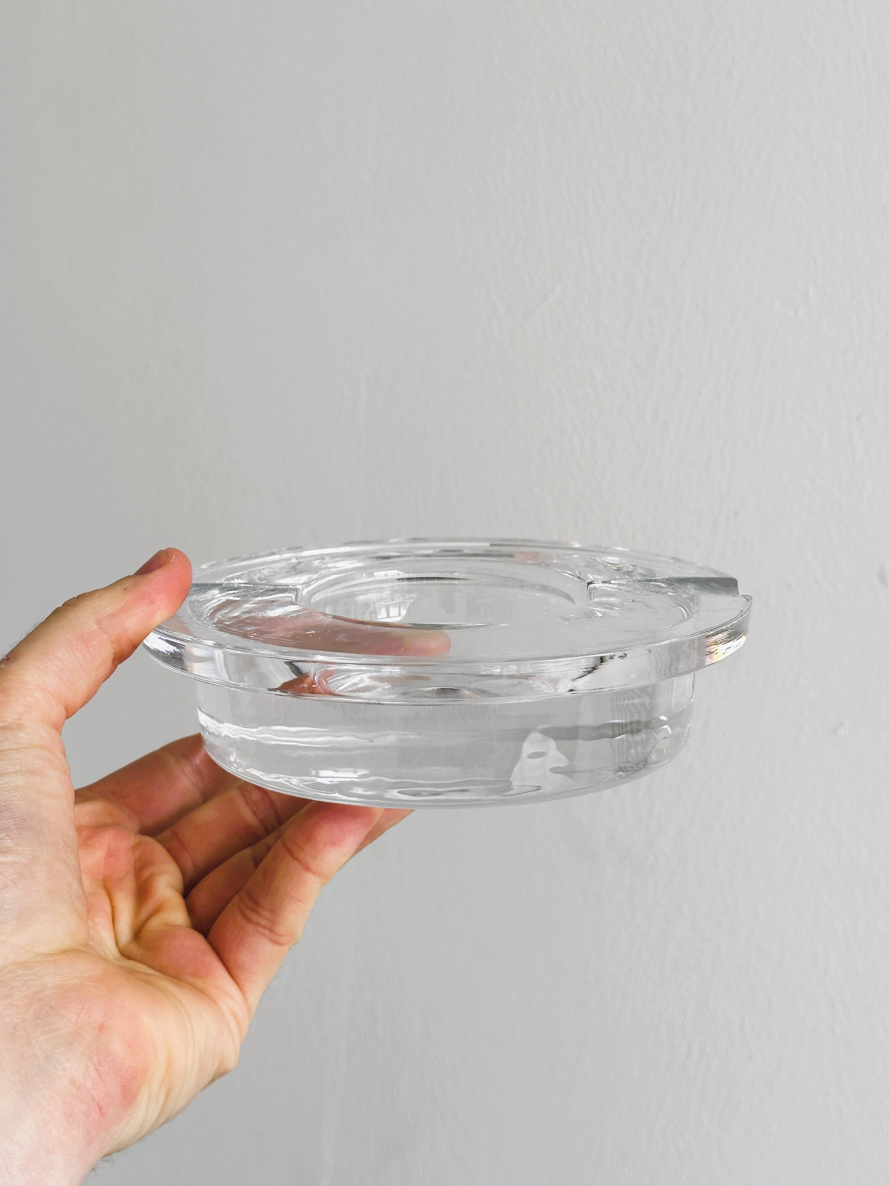 Very thick crystal ashtray, Retro futuristic.