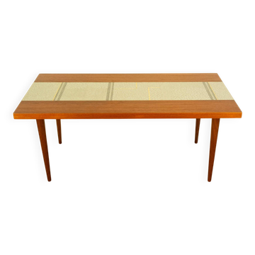 Table basse, teck avec mosaïque, vintage des années 60