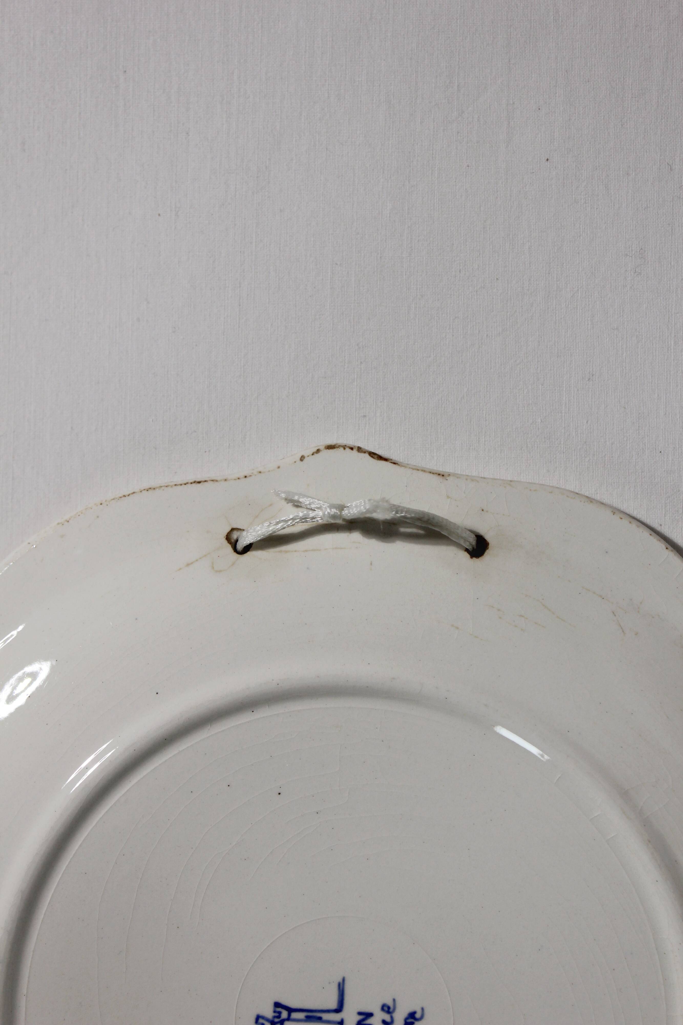 Vintage Gien earthenware plate with "Cashmere" decor