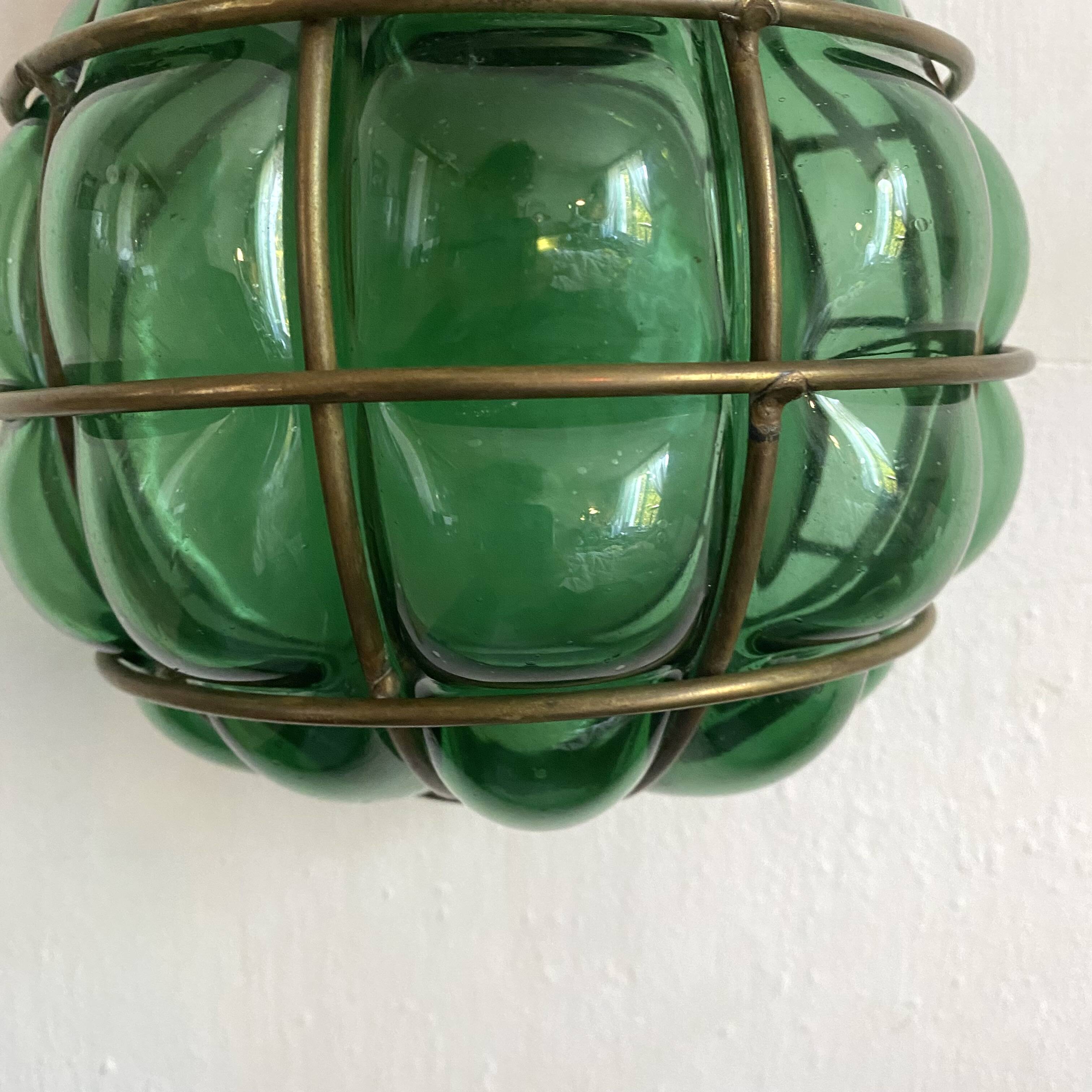 Marine lantern wall lamp in blown glass