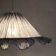 Suspension Emilia, pleated lampshade with frills, blue stripes.